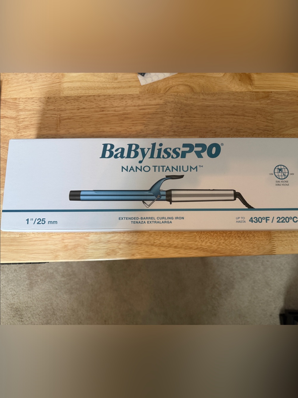 BaBylissPRO Nano Titanium 1" Curling Iron - Blue